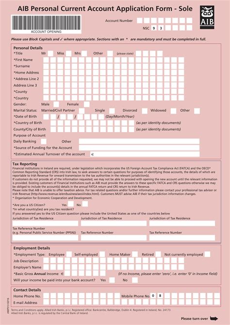 aib personal credit card application